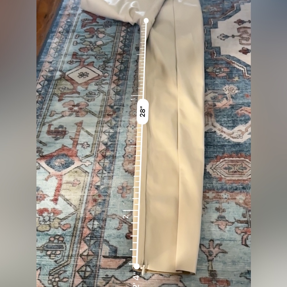 ✨ Missguided Faux Leather Leggings Split Hem Stone Sz 2 khaki, skinny, neutral - Picture 10 of 10